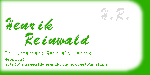 henrik reinwald business card